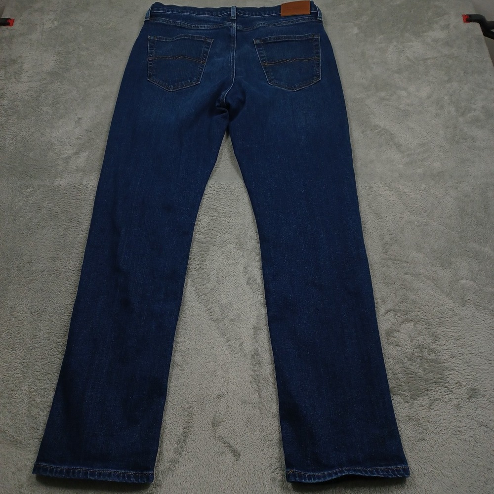 Lucky Brand Jeans Mens 34x32 Blue Denim 410 Athletic Straight Distressed Pocket - Picture 6 of 9